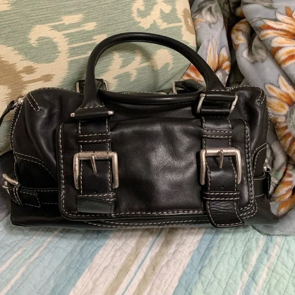 Michael Kors❤️🎁classic📌rare beautiful vintage📌Black Leather satchel - Picture 1 of 16